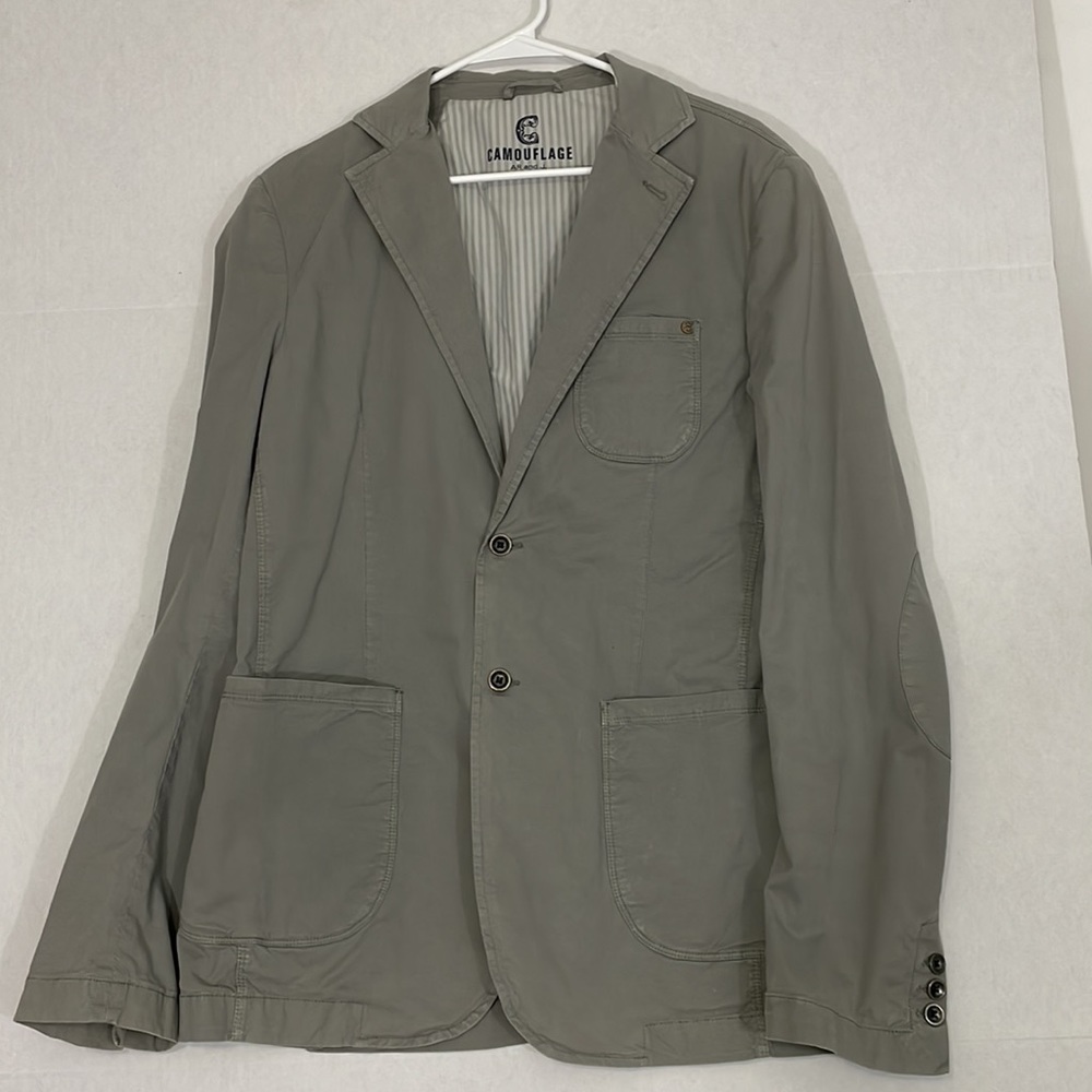 Camouflage AR and J Louis Jacket, Pockets, Cotton Blend Made in Italy 52 EU, 42